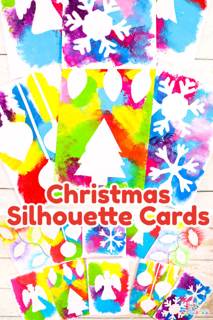 Create gorgeous Christmas silhouette cards with the kids this festive season! This is a super quick and easy Christmas card idea, making it a perfect craft for toddlers, preschoolers, elementary kids' and beyond. 

Children can choose from a variety of different silhouette shapes from Angels, to Christmas Trees, Snowflakes and Baubles!