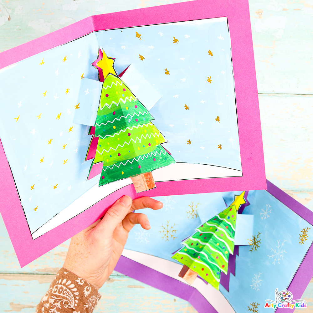 smag Oxide Kirurgi Christmas Tree Pop-up Card for Kids to Make - Arty Crafty Kids