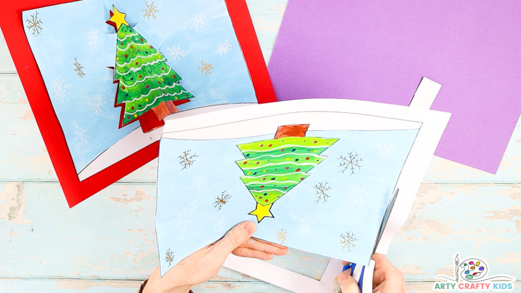 Step 3: Cut out the Christmas Tree Pop-Up card insert