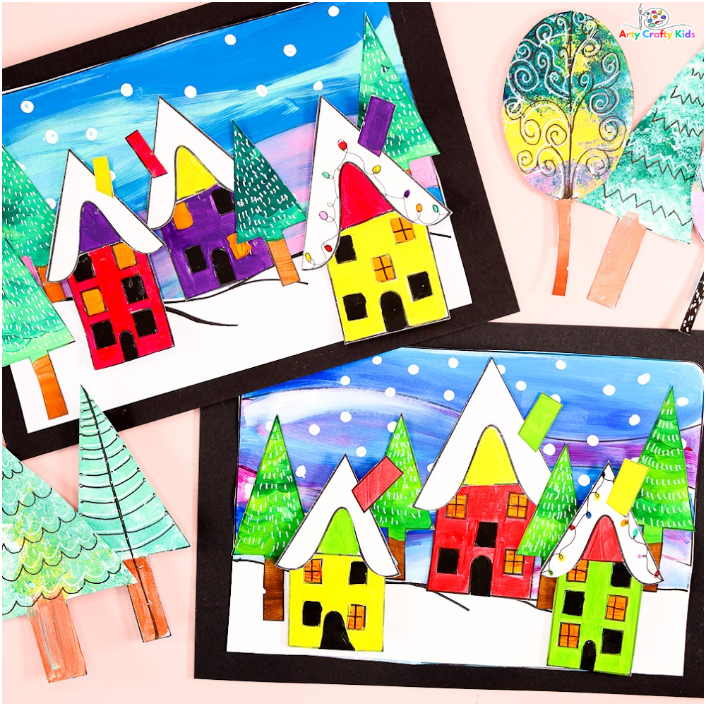 Snowy Winter Wonderland Art and Craft Idea for Kids.