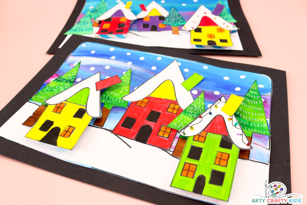 A fun and easy Winter Wonderland Art and Craft Idea for Kids. Perfect for Christmas and Winter themed crafting sessions.