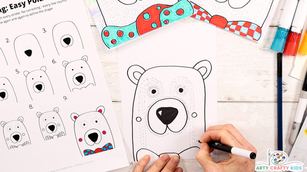 Bear face sketch hand drawn in doodle style Vector Image