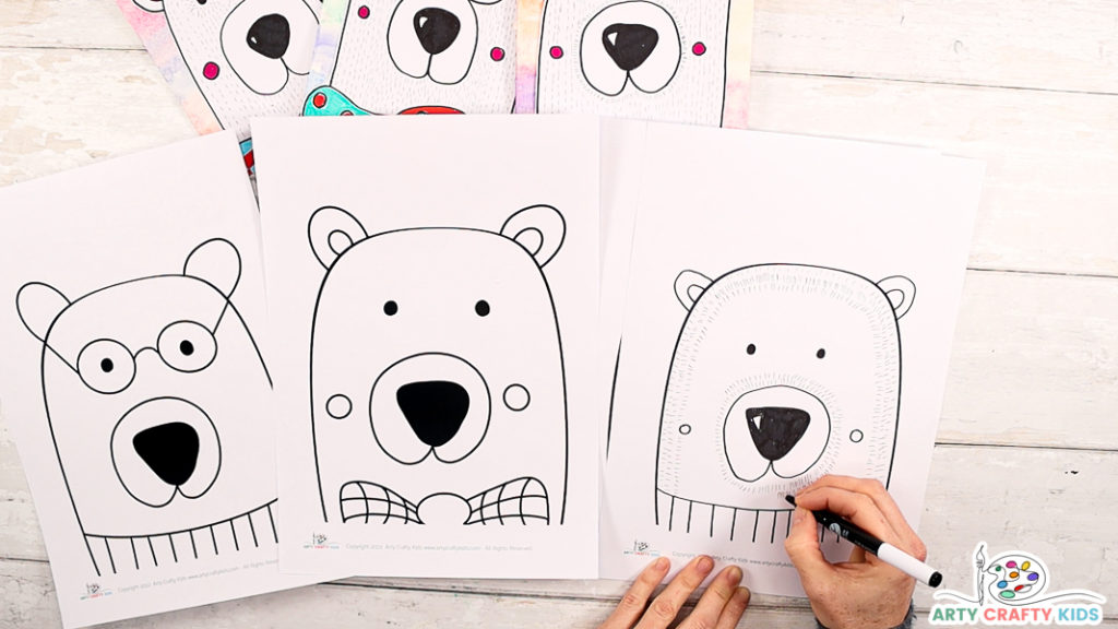 Our easy polar bear drawing tutorial is perfect for kids to follow; providing a step-by-step visual how to draw a polar bear guide, a video demo and various polar bear coloring pages and drawing prompts to accommodate every age and ability level!