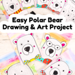 Winter Art Projects for Kids - Easy Polar Bear Drawing and Art Project for Kids