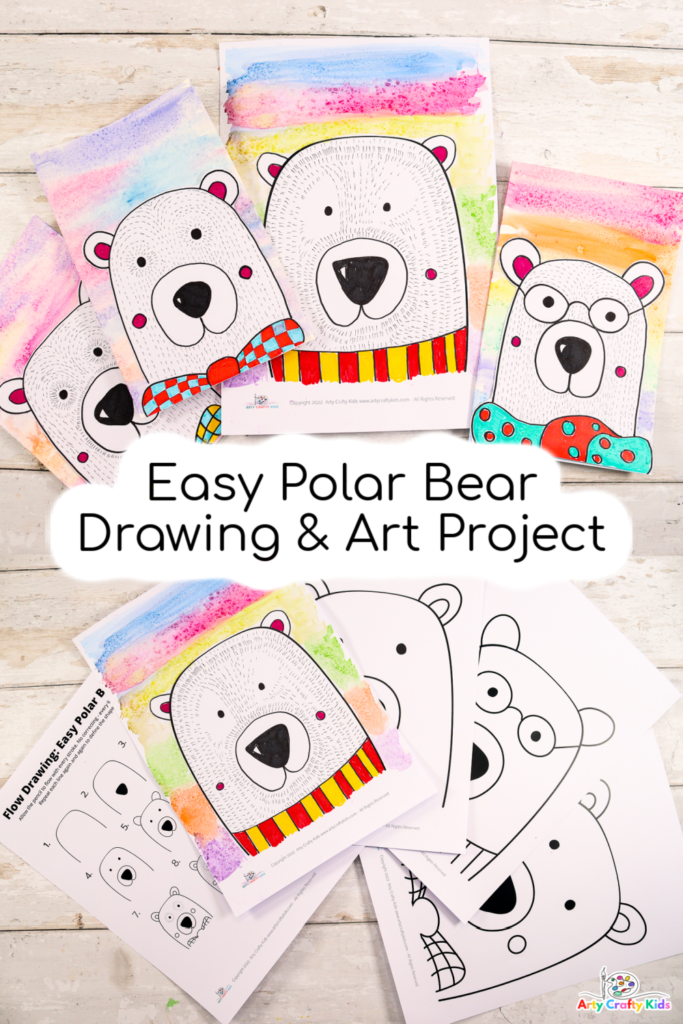 Our easy polar bear drawing tutorial is perfect for kids to follow; providing a step-by-step visual how to draw a polar bear guide, a video demo and various polar bear coloring pages and drawing prompts to accommodate every age and ability level!