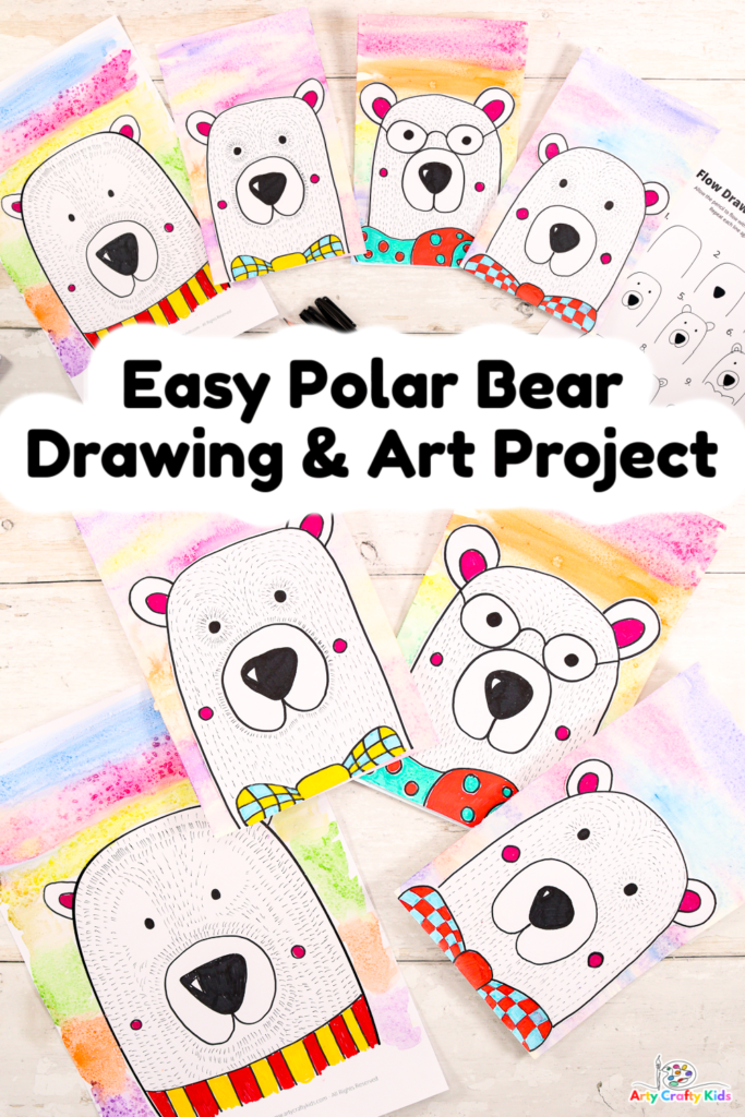 Winter Art Projects for Kids - Easy Polar Bear Drawing and Art Project for Kids
