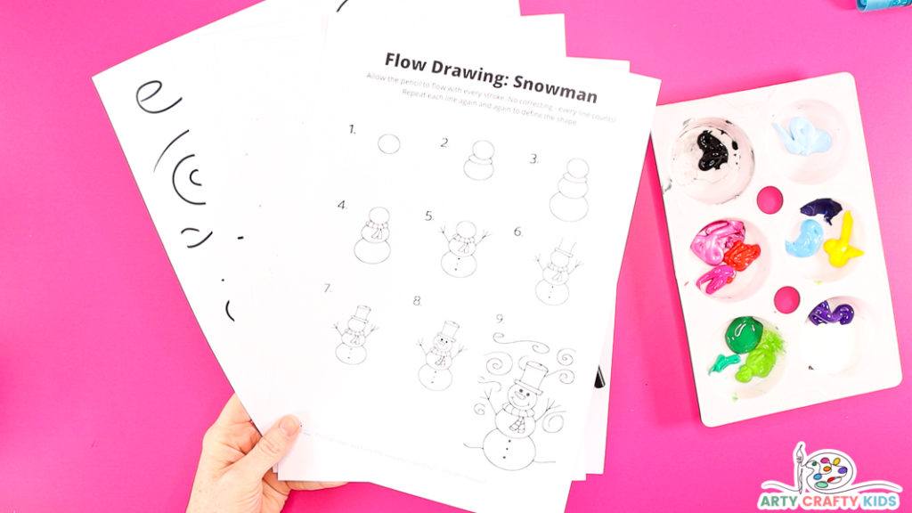 Collection of How to Draw a Snowman printable templates.