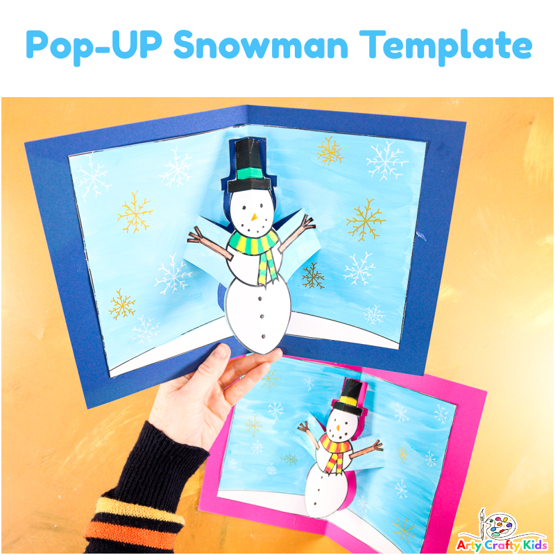 Snowman Pop Up Christmas Card Template Arty Crafty Kids