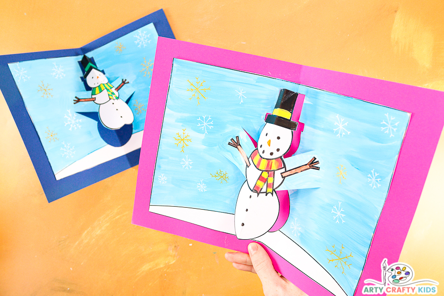 Turn the much loved Frosty the snowman into a pop-up Christmas card with the kids this Christmas!   This adorable Snowman Pop-Up Christmas Card is super fun and easy to make and comes with a printable template! 