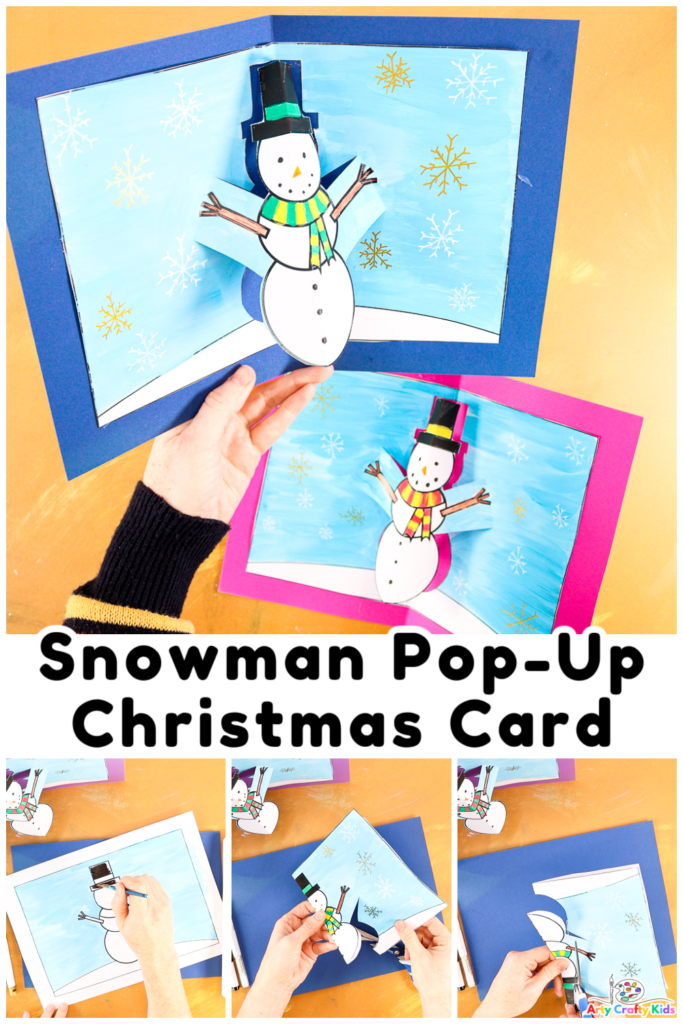 Turn the much loved Frosty the snowman into a pop-up Christmas card with the kids this Christmas!   This adorable Snowman Pop-Up Christmas Card is super fun and easy to make and comes with a printable template! 