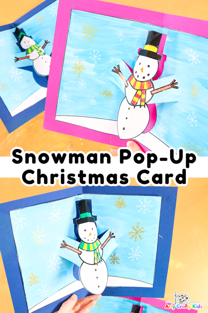 Turn the much loved Frosty the snowman into a pop-up Christmas card with the kids this Christmas!   This adorable Snowman Pop-Up Christmas Card is super fun and easy to make and comes with a printable template! 