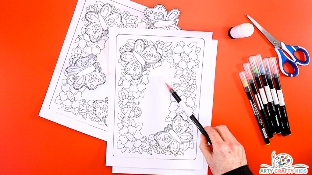 Intricate butterfly coloring pages for kids to make and craft.