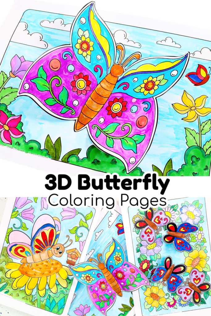 Welcome Spring with a super easy and gorgeous butterfly craft! These 3D butterfly coloring pages feature simple 3D elements for kids to color and stick.

Hand-drawn and designed for children of all ages; we are excited to offer 3 beautiful and unique printable butterfly pictures for children to color in and craft. 

The added 3D effects transform an ordinary coloring page into something kids will be proud to complete and show off - they'll look amazing on display at home or within the classroom!