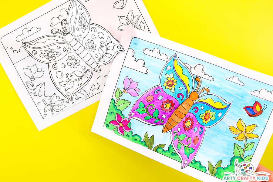Welcome Spring with a super easy and gorgeous butterfly craft! These 3D butterfly coloring pages feature simple 3D elements for kids to color and stick.

Hand-drawn and designed for children of all ages; we are excited to offer 3 beautiful and unique printable butterfly pictures for children to color in and craft. 

The added 3D effects transform an ordinary coloring page into something kids will be proud to complete and show off - they'll look amazing on display at home or within the classroom!