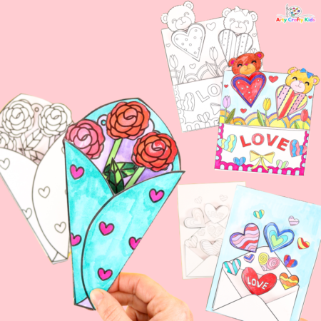 3D Valentine's Day Coloring Pages for Kids