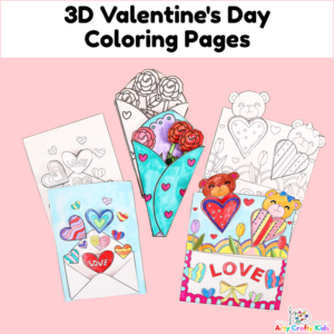 3D Valentine's Day Coloring Pages