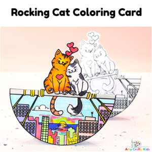 Rocking Cat Coloring Card
