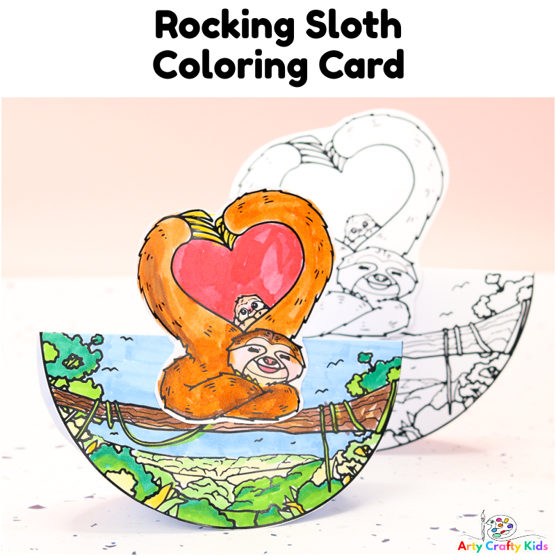 Rocking Sloth Coloring Card