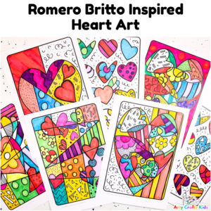 Romero Britto Inspired Heart Art Drawing Prompts
