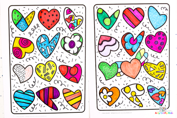 Image features a complete heart design - the hearts are colorful, bright and engaging.