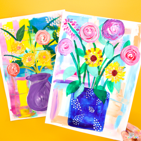 Easy Flowers In A Vase Painting Idea
