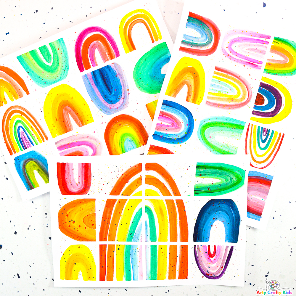 Fun and Easy Rainbow Painting Idea for Kids! Experiment with paint and color theory to create beautiful rainbow art - a project for kids of all ages and ability!