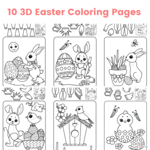 10 3D Easter Coloring Pages