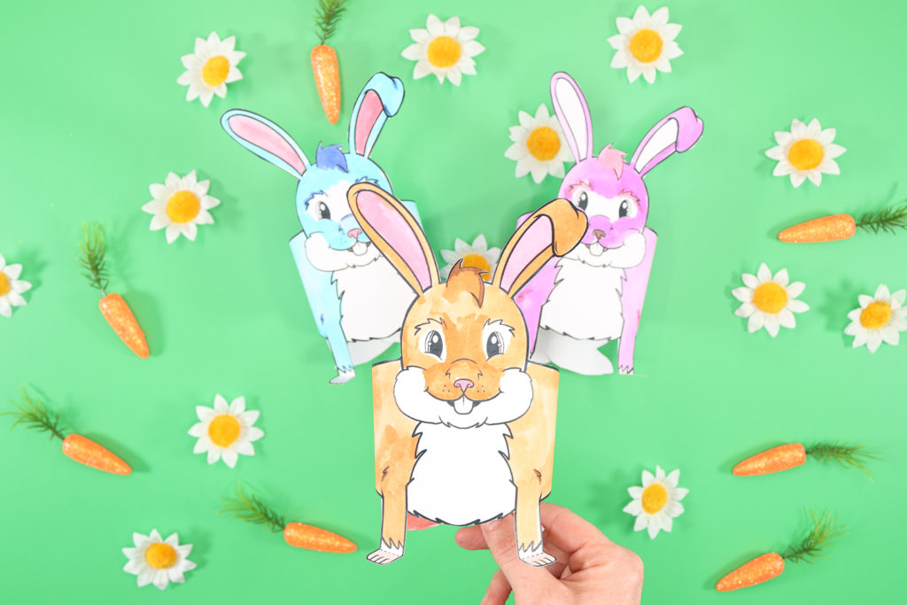 Easy to make 3D Printable Bunny Craft for Kids - A lovely paper Easter craft that will inspire creativity and play. Complete with a printable bunny template for children to color!