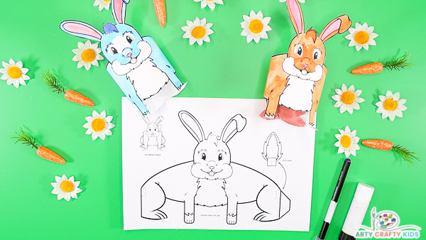 Image featuring the 3D printable bunny craft template.