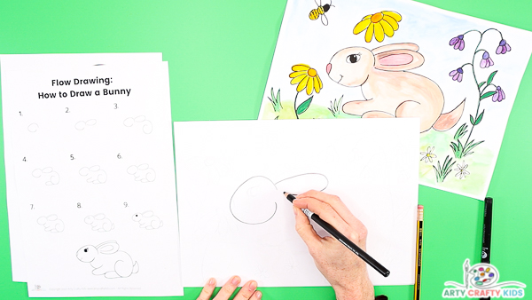 Step 2: Draw the Bunny's Ears