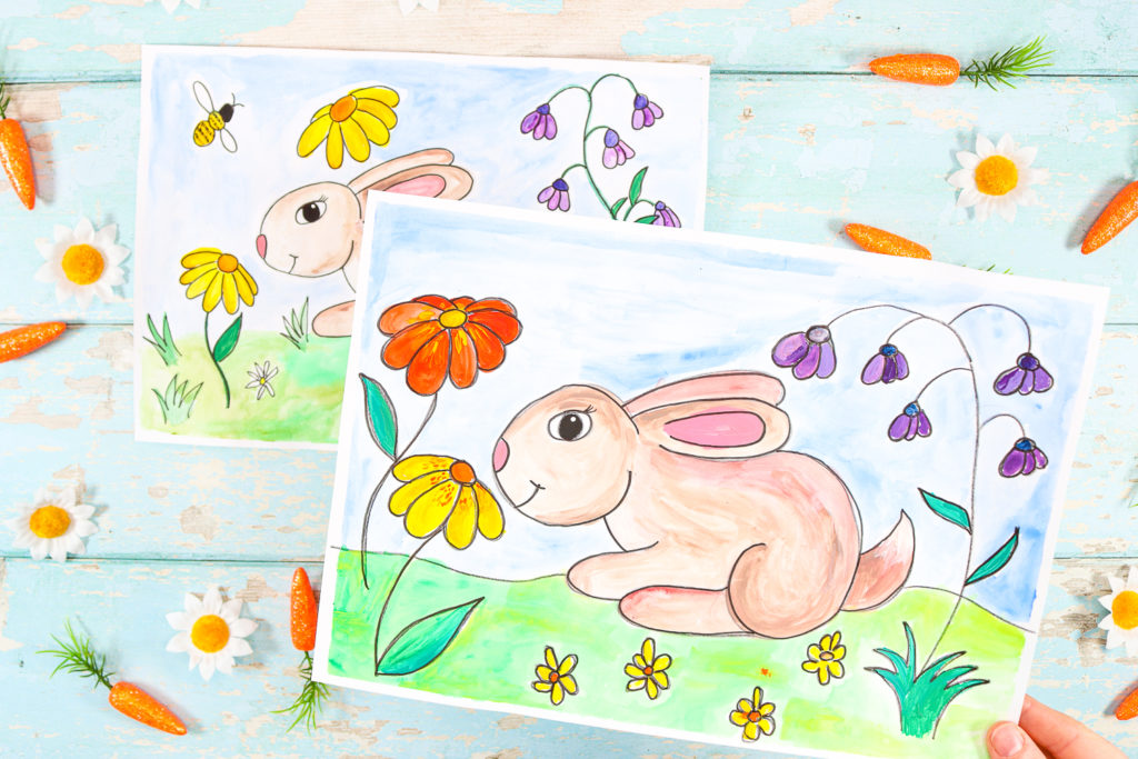 Brown Paper Bunny - Have you ever tried water-soluble crayons