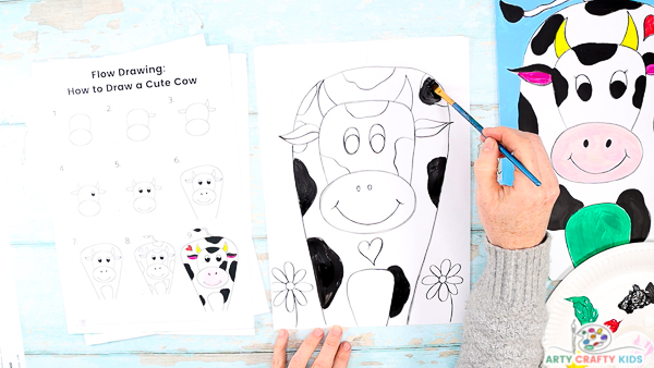 Arts And Crafts for Kids Ages 8-12 Boys Drawing Cow Print Loose