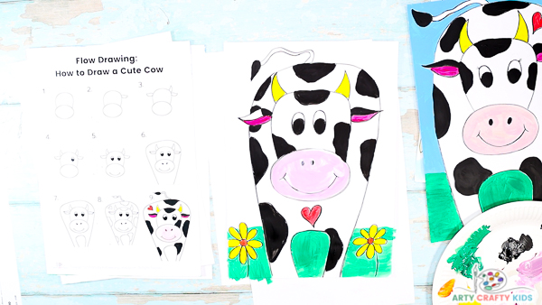 Image illustrating a painted cow.