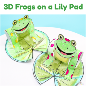 3D Frog on a Lily Pad Craft Template