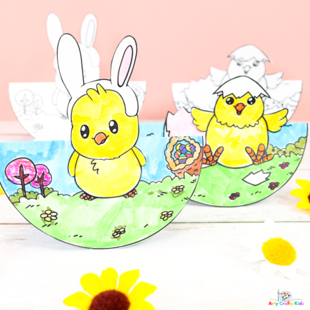 This pair of rocking printable chick cards for Easter are a fun and creative way to celebrate with your little ones! Featuring chicks with fluffy round bodies and big cute eyes, these delightful cards will be a joy to color and gift; delivering a smile to anyone's face.