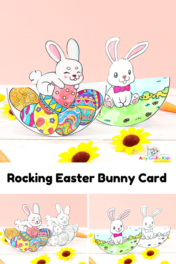 Hop into the Easter celebrations with your Arty Crafty Kids and make this super cute Rocking Printable Bunny card for Easter.