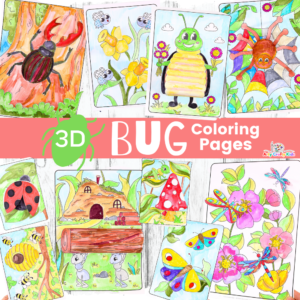 Spring has arrived and with the warmer temperatures, bugs! Engage in mini-beasts topic with this creative collection of 3D Bug Coloring Pages for Kids to color and make. This collection of 10 coloring pages features insects of all shapes and sizes, including a stag beetle, a firefly, a ladybug, a spider, a grasshopper, ants, blue-bottle flies, buzzy bees, moths and gorgeous dragonflies!