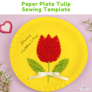 Paper Plate Tulip Sewing Template