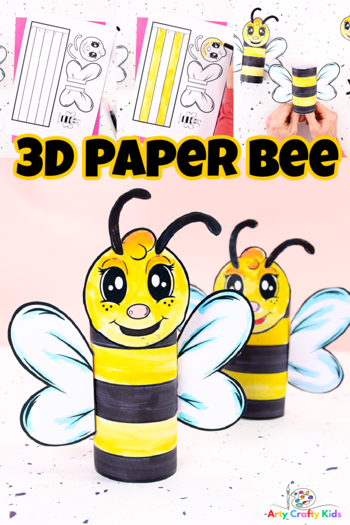 This 3D Paper Bee Craft for kids, including preschoolers can be made in just 6 simple starts. Download the bee template to get started!