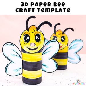 3D Paper Bee Craft Template