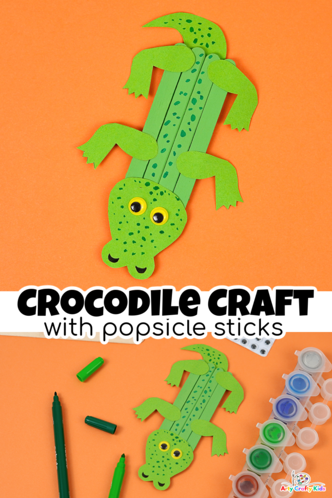 This easy peasy Crocodile Craft with Popsicle Sticks is super fun to make and play with, and a perfect craft to accompany all your children's favorite crocodile songs and stories.
