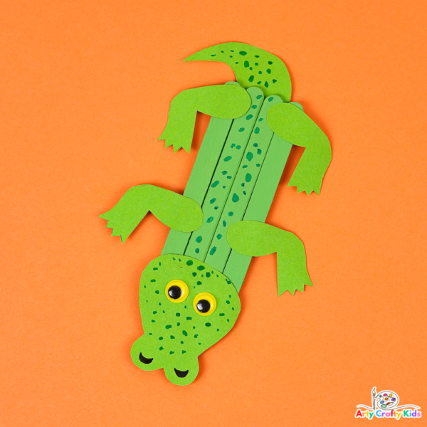 Crocodile Craft with Popsicle Sticks - Arty Crafty Kids