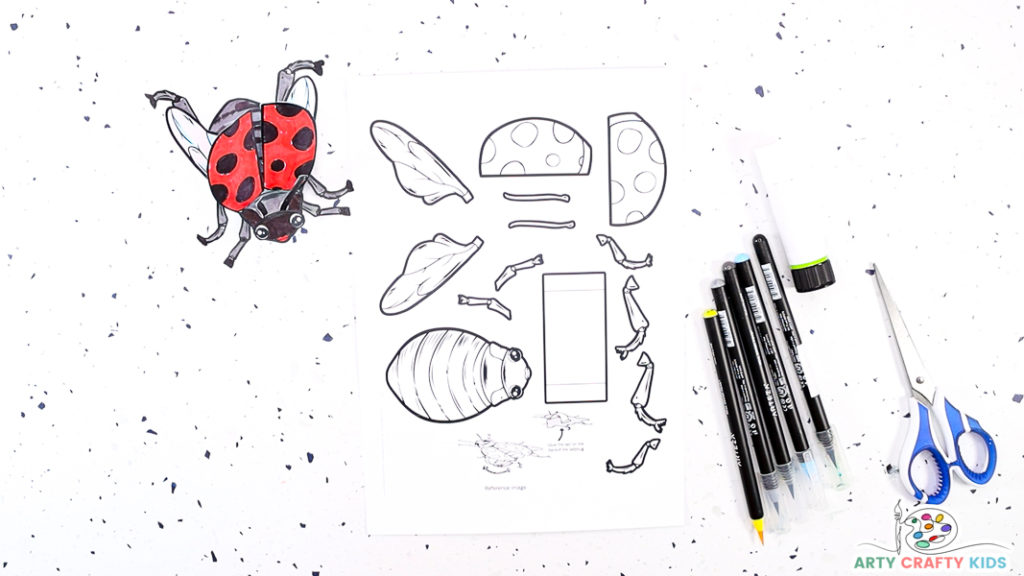 Image featuring a ladybug printable template.