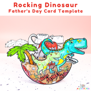 Rocking Dinosaur Father's Day Card Template