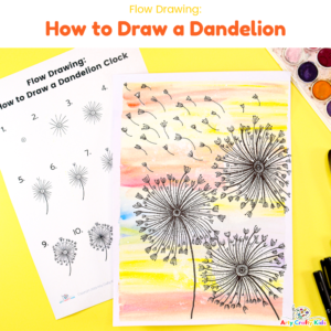 Flow Drawing: How to Draw a Dandelion Step-by-Step