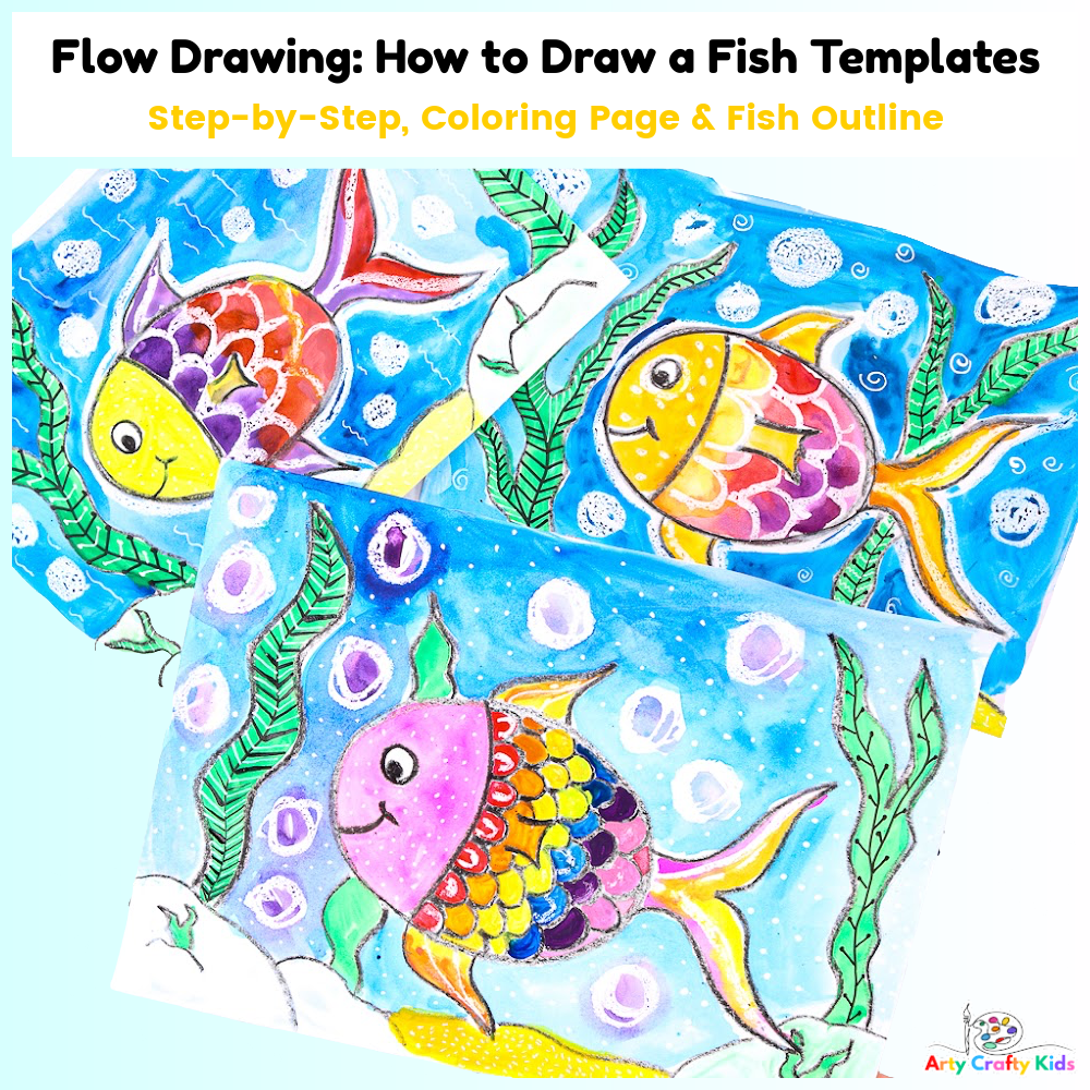 Flow Drawing: How to Draw a Fish Template