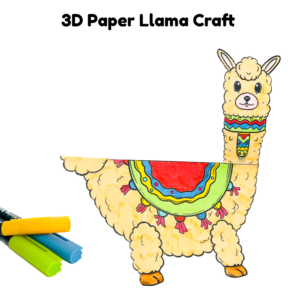 3D Paper Llama Craft for Kids of all ages