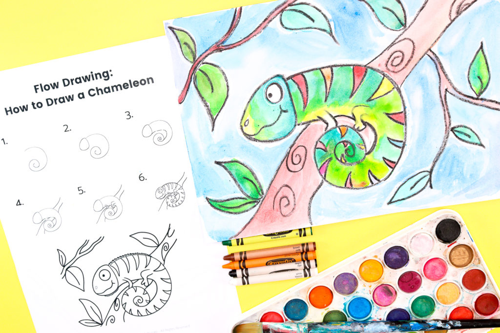 Learn how to draw a chameleon with this step-by-step tutorial!  Perfect for kids and beginners of all skill levels, this chameleon drawing guide will have you creating stunning and colorful illustrations in no time.