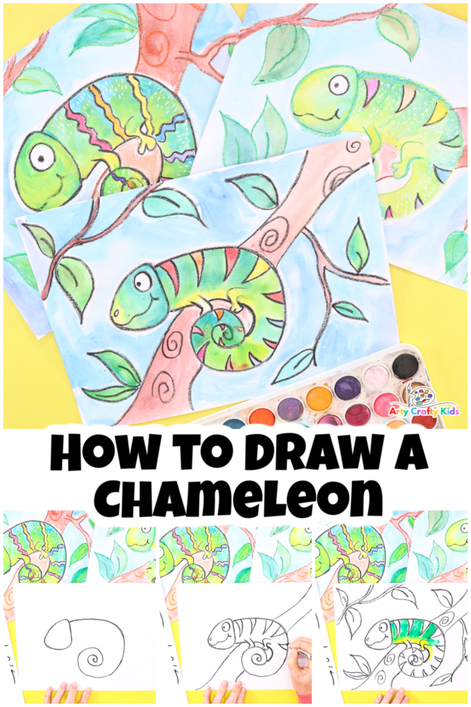 Follow our step-by-step tutorial and learn how to draw a chameleon. Completes with printable templates, outlines and colorings. This how to draw tutorial is for kids of all ages and beginners!