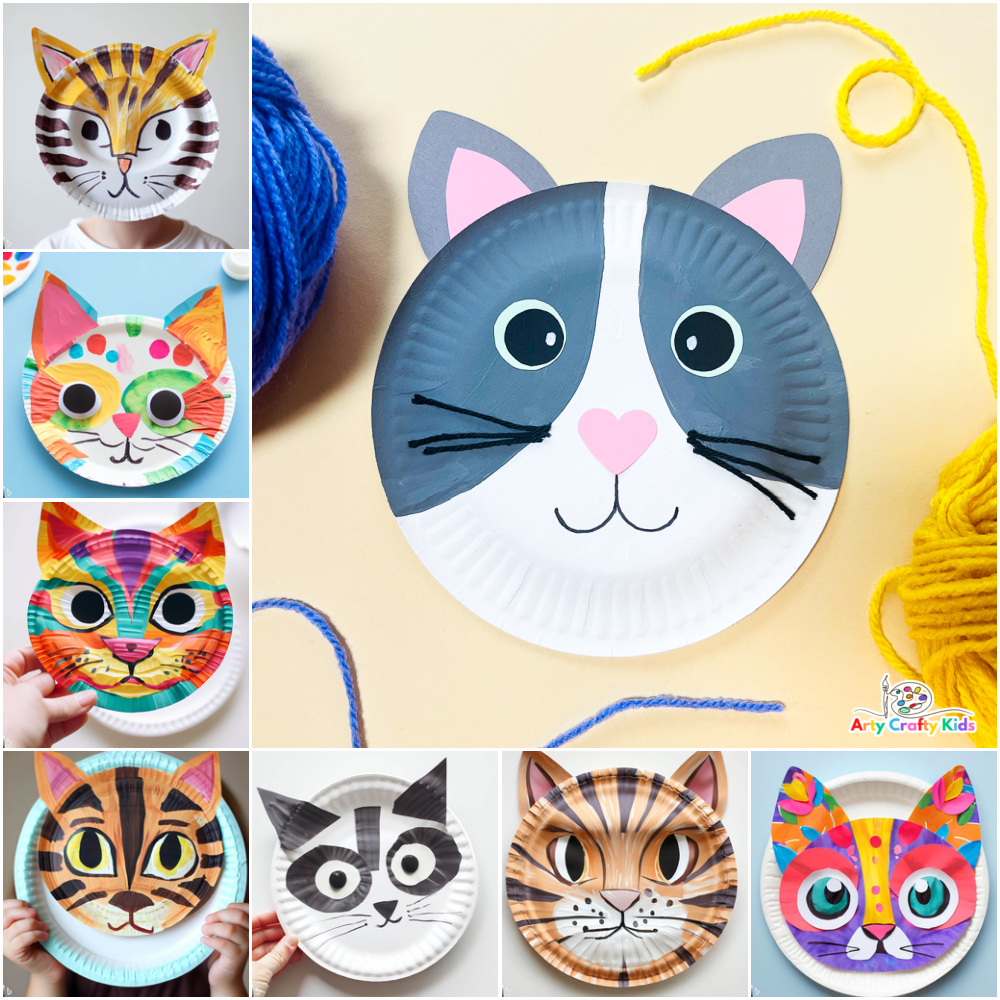 Preschool Crafts for Kids*: Paper Plate Cat Mask Craft